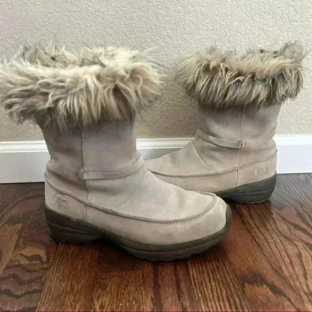 Sorel Northern Lite Tall Snow Boot Suede Faux Fur Tan NL1431-265 Zip Size 9